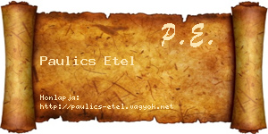 Paulics Etel névjegykártya